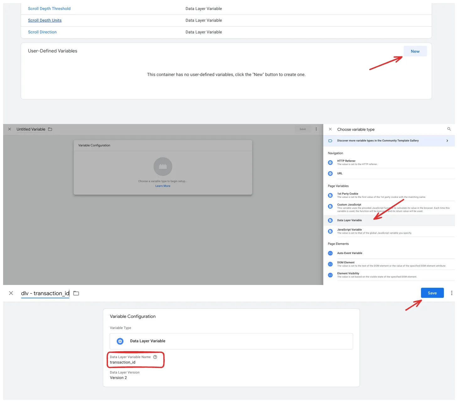 Data Layer Variable untuk transaction_id