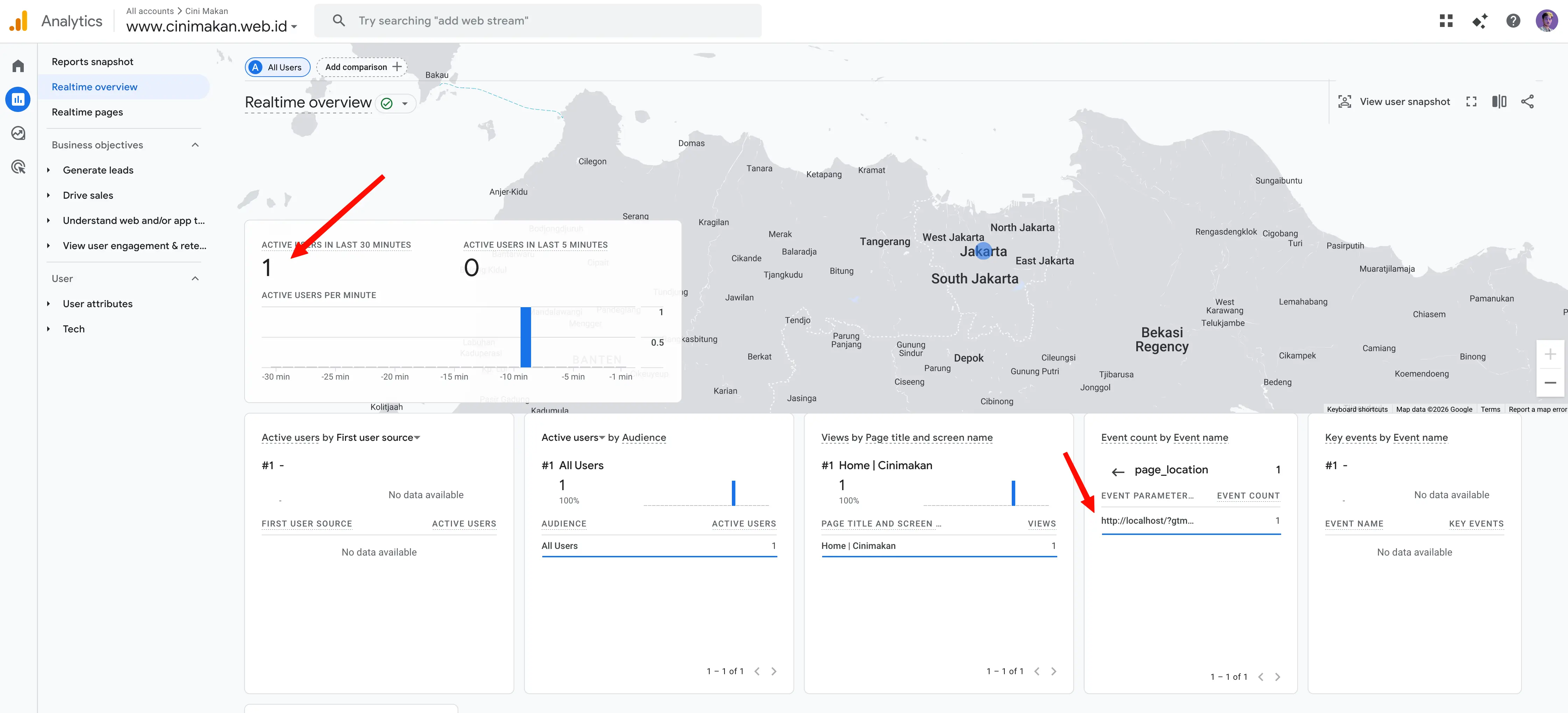 GA4 Realtime Overview